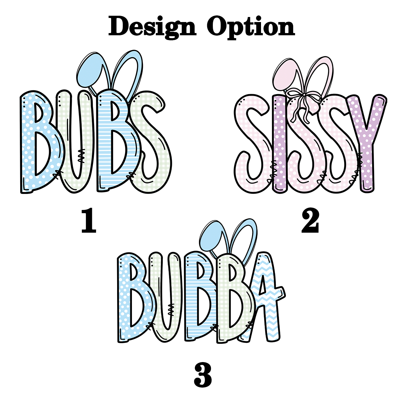 Easter Sissy Bubs Bubba Matching Tees For Siblings