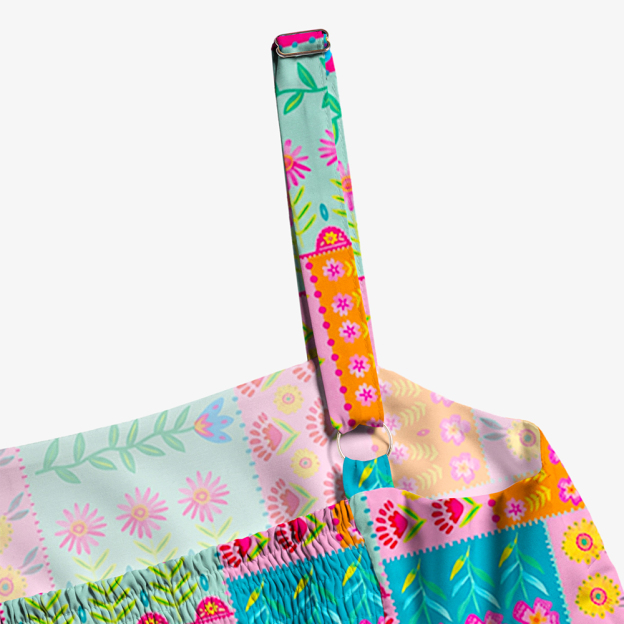 Colorful Patchwork Boho All-Over Print Women’s Voile Cami Dress