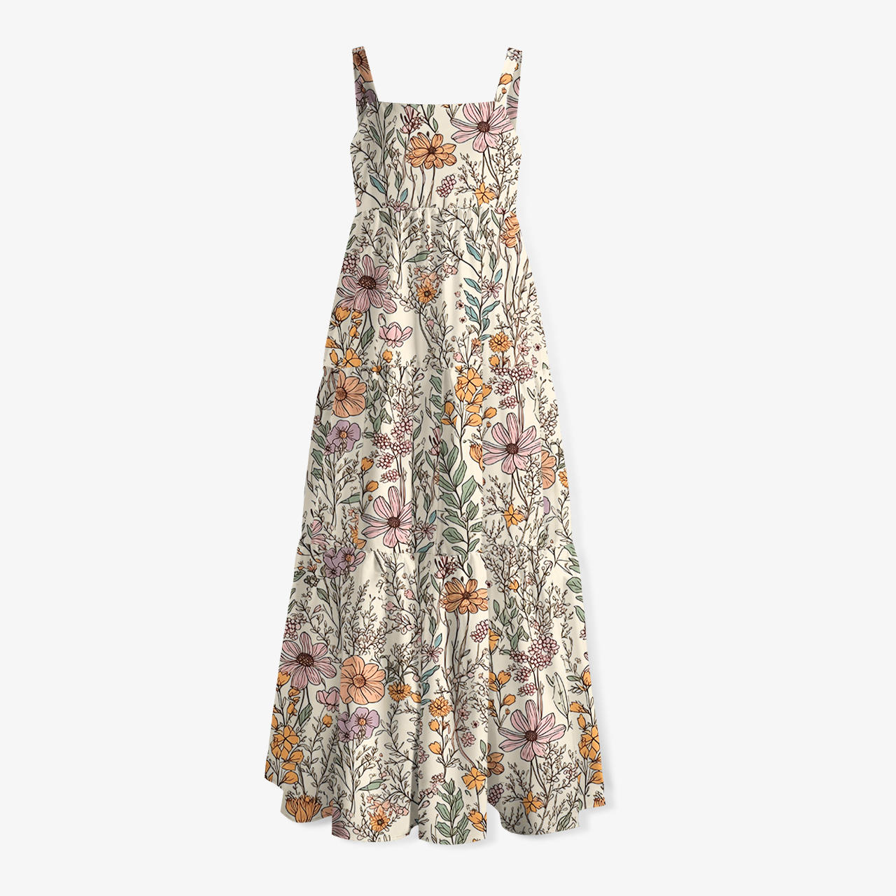 Bohemian Blossom Tiered Women’s Voile Cami Dress