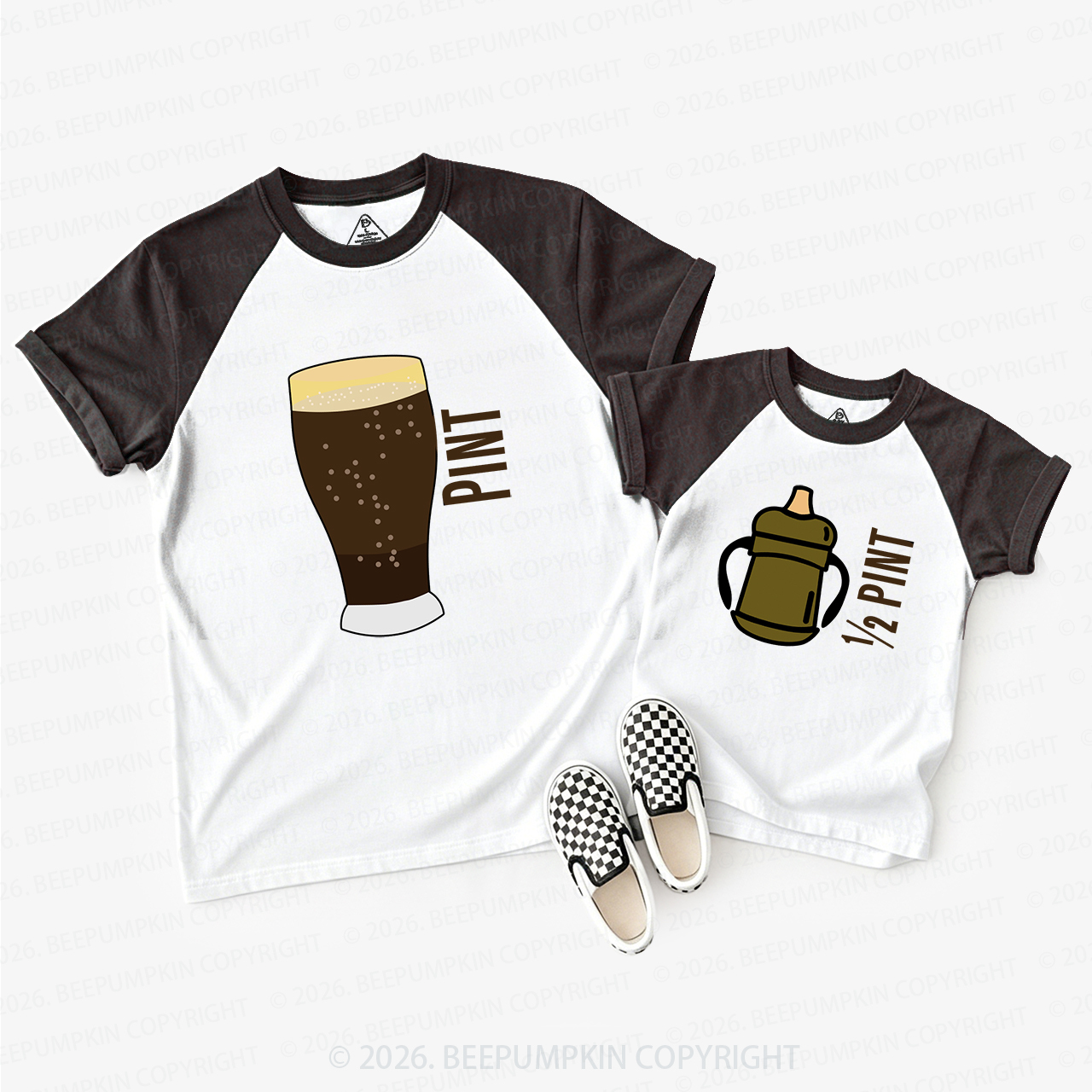 Pint Half Pint Dad&Me Matching Raglan T-shirts