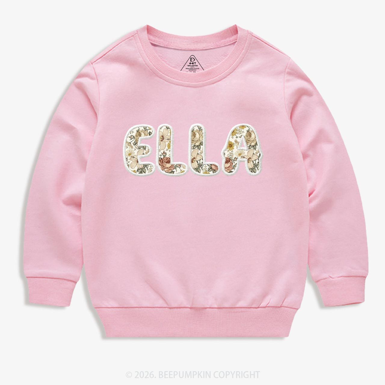 Personalized Applique Wildflower Print  Toddler&Kid's Sweatshirt