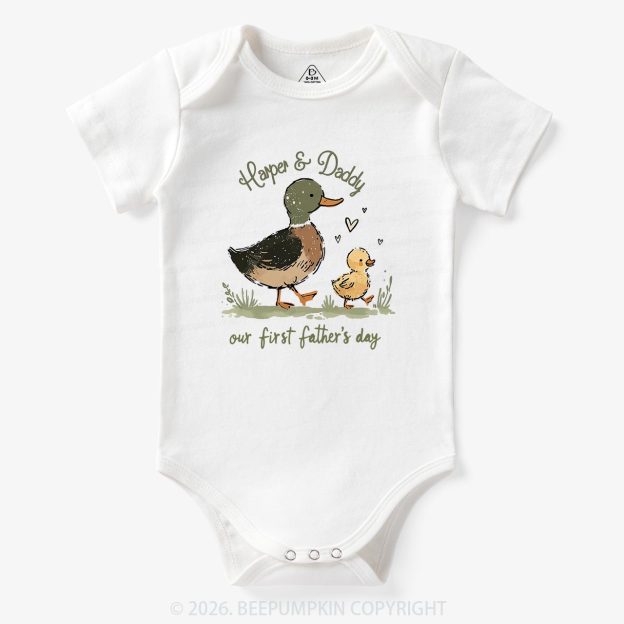 Personalized Duck Hunter First Father's Day Baby Bodysuit