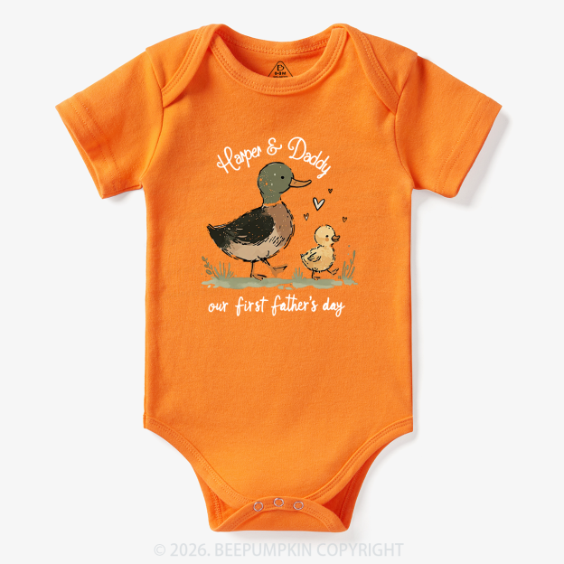 Personalized Duck Hunter First Father's Day Baby Bodysuit