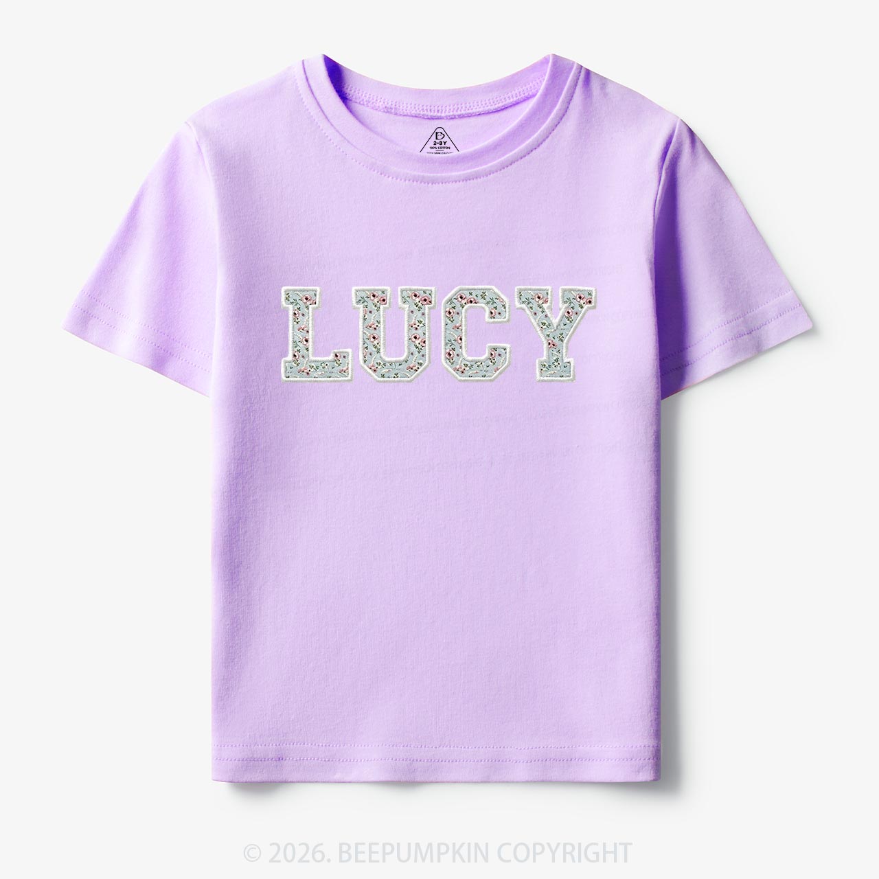 Personalized Vintage Blue Rose Applique Toddler&Kid's Tees