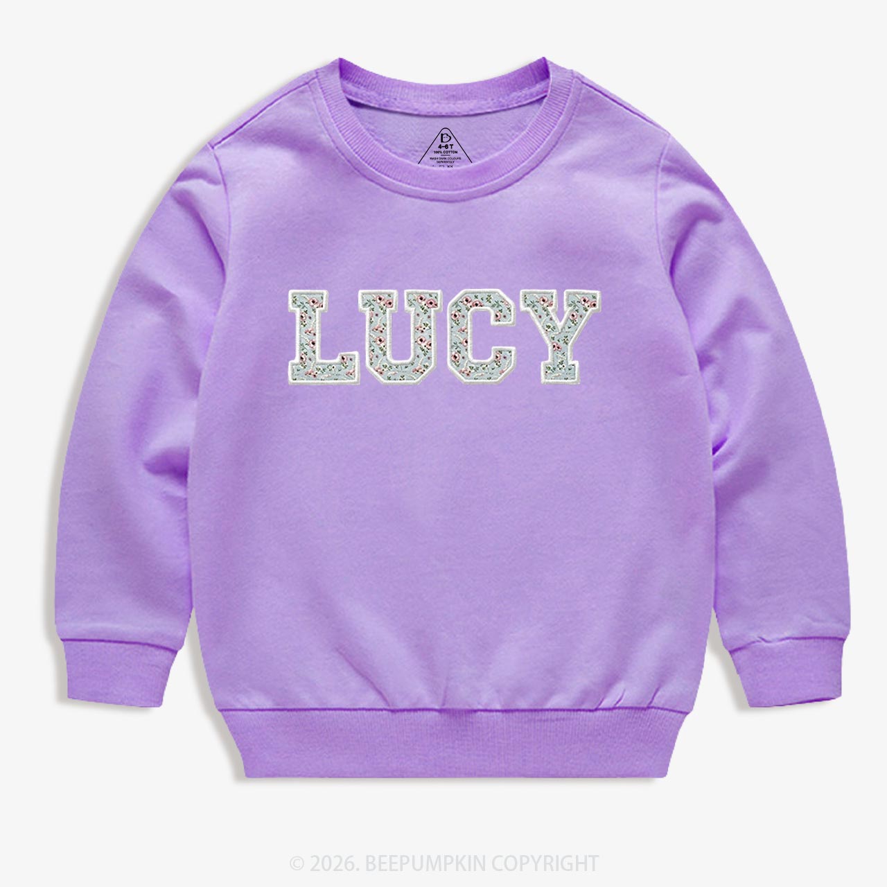 Personalized Vintage Blue Rose Applique Toddler&Kid's Sweatshirt