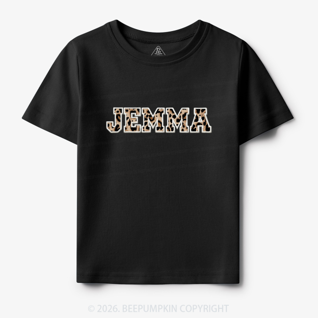 Personalized Applique Vintage Leopard Spots Toddler&Kid's Tees