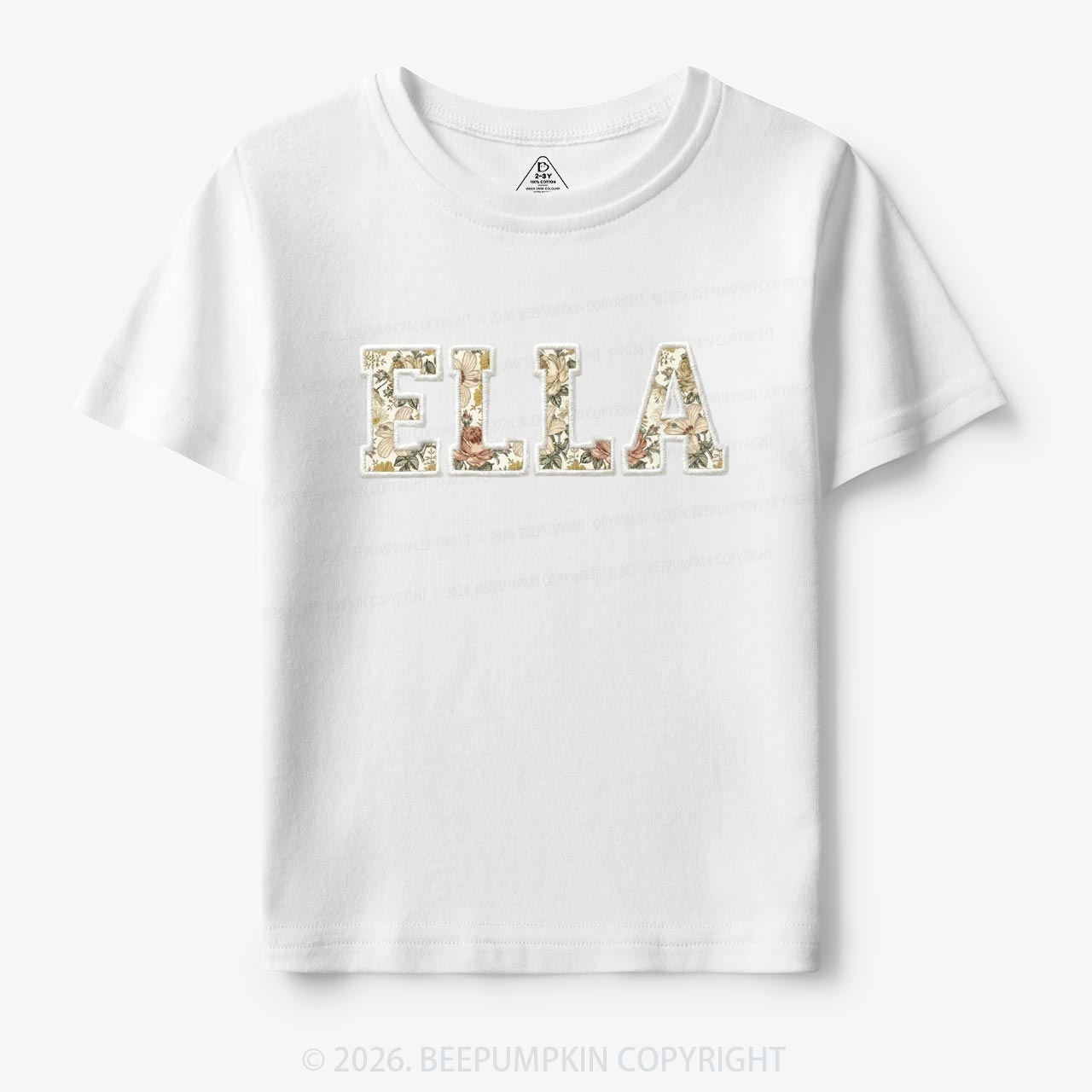 Personalized Applique Wildflower Print Toddler&Kid's Tees