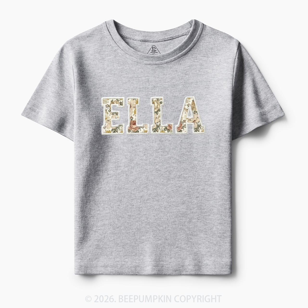 Personalized Applique Wildflower Print Toddler&Kid's Tees