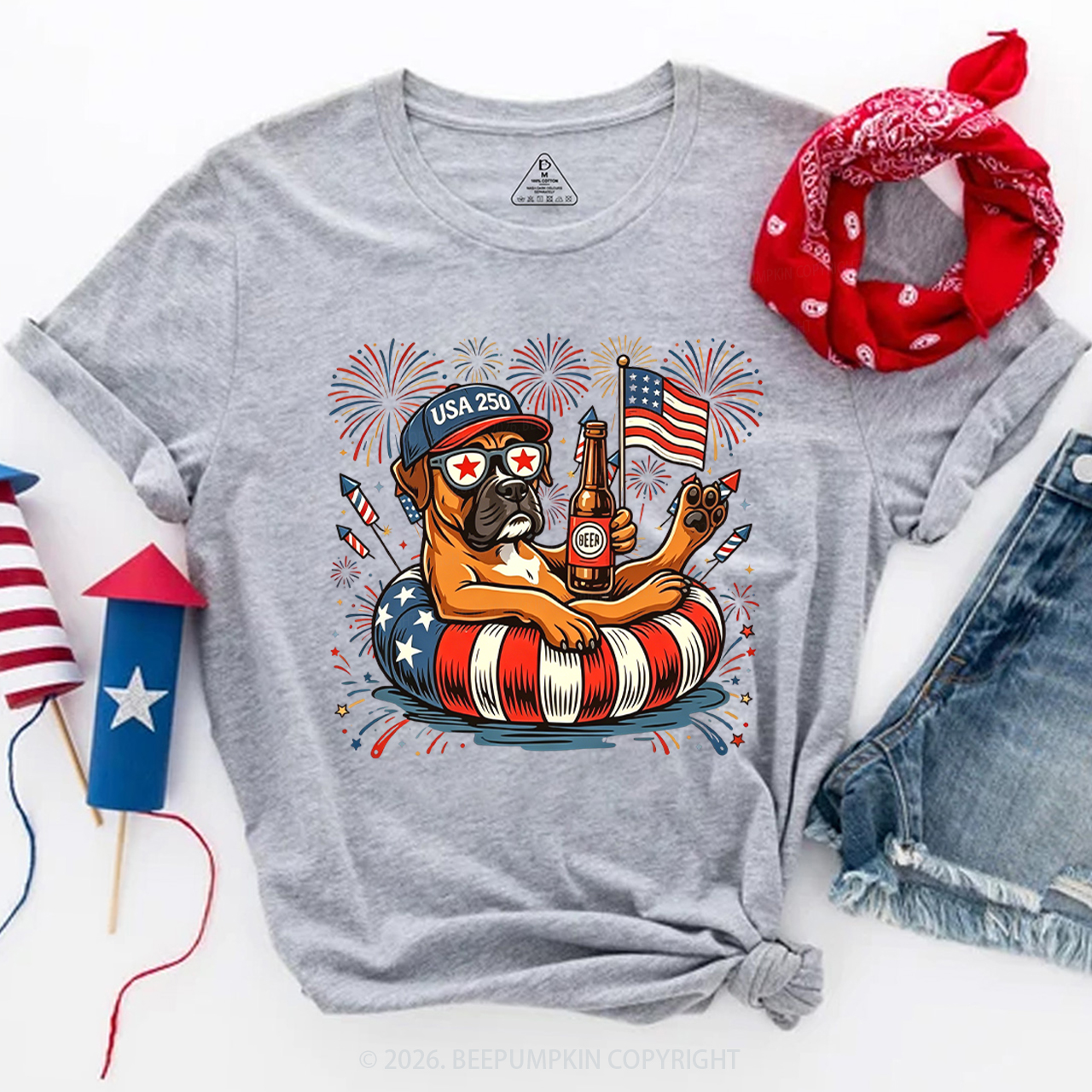 Personalized 4th of July Dog Breeds America 250 T-Shirts