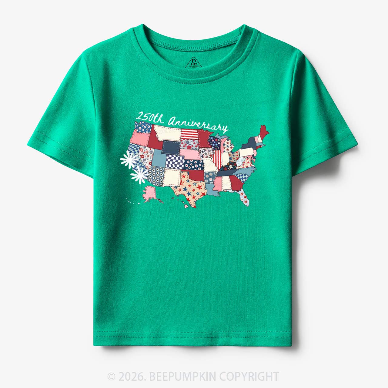 US 250 Years Patriotic Patchwork Toddler&Kid's Tees