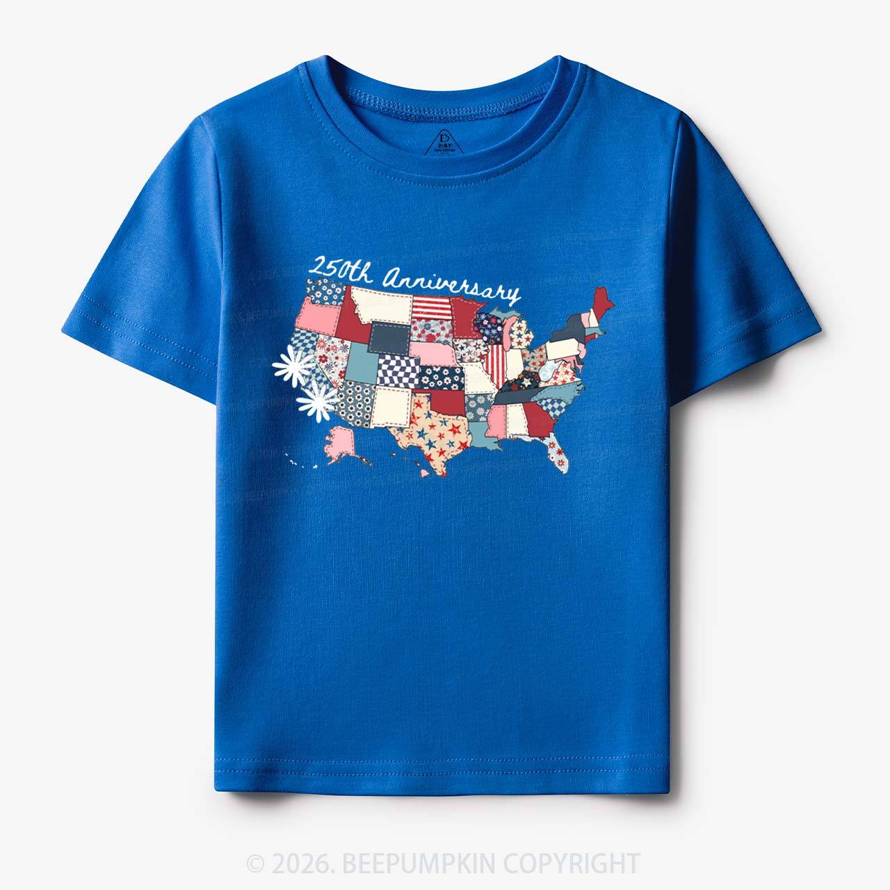 US 250 Years Patriotic Patchwork Toddler&Kid's Tees