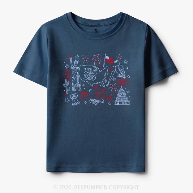 Retro Celebrate 250th Anniversary Toddler&Kid's Tees