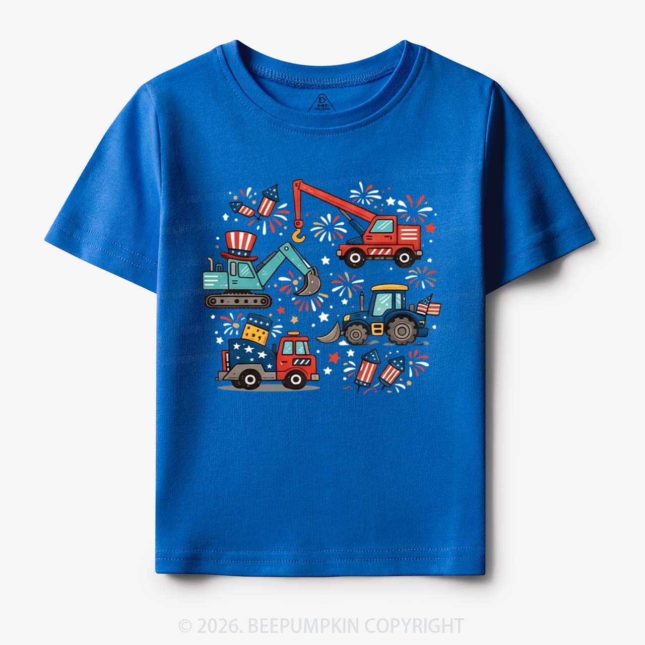 4th of July Construction Patriotic Truck Toddler&Kid's Tees