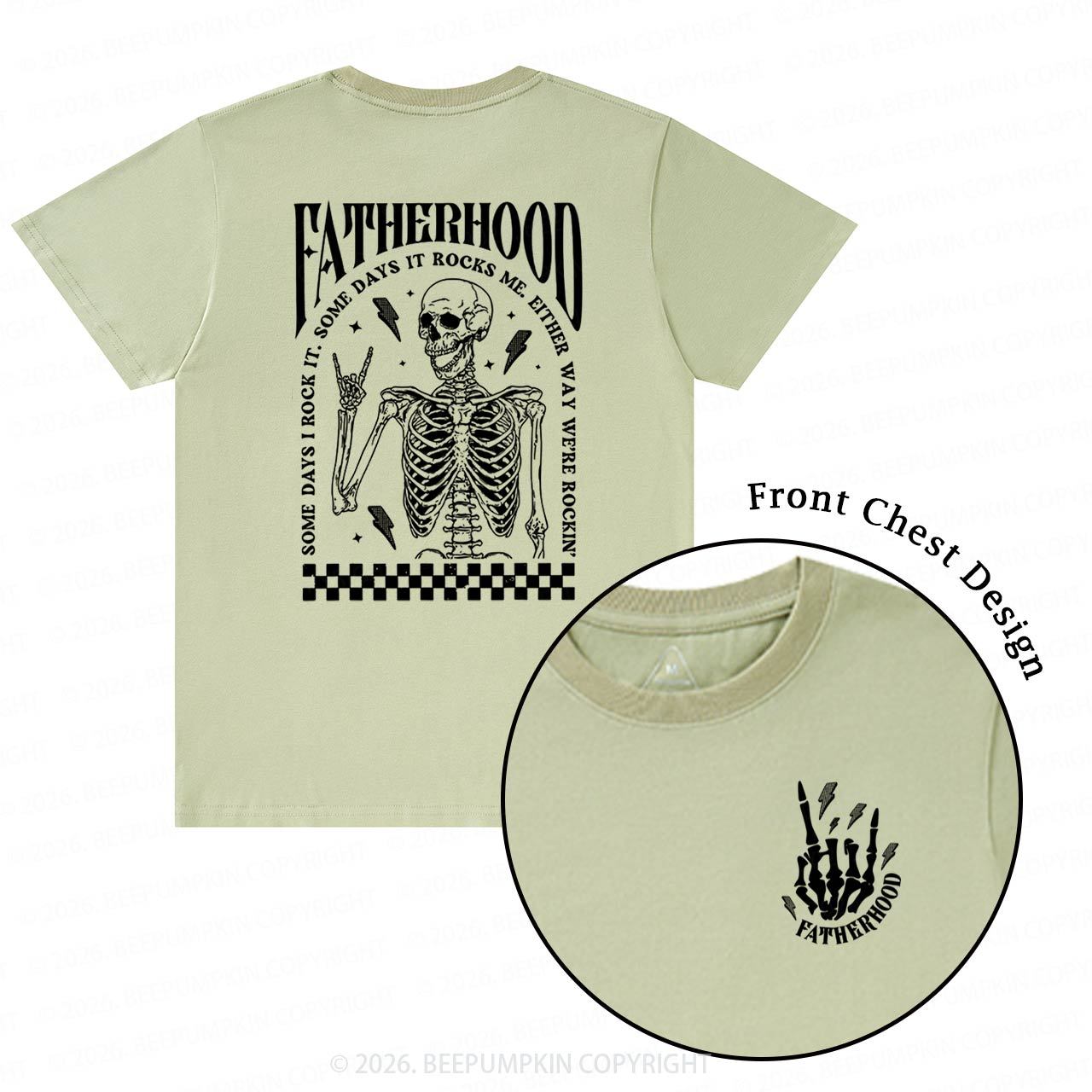 Fatherhood Funny Skeleton Retro T-Shirts