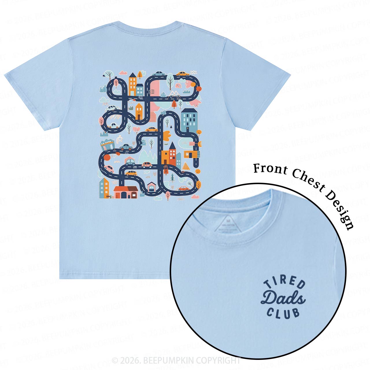 Tired Dads Club Play Cars On Dads Back T-Shirts