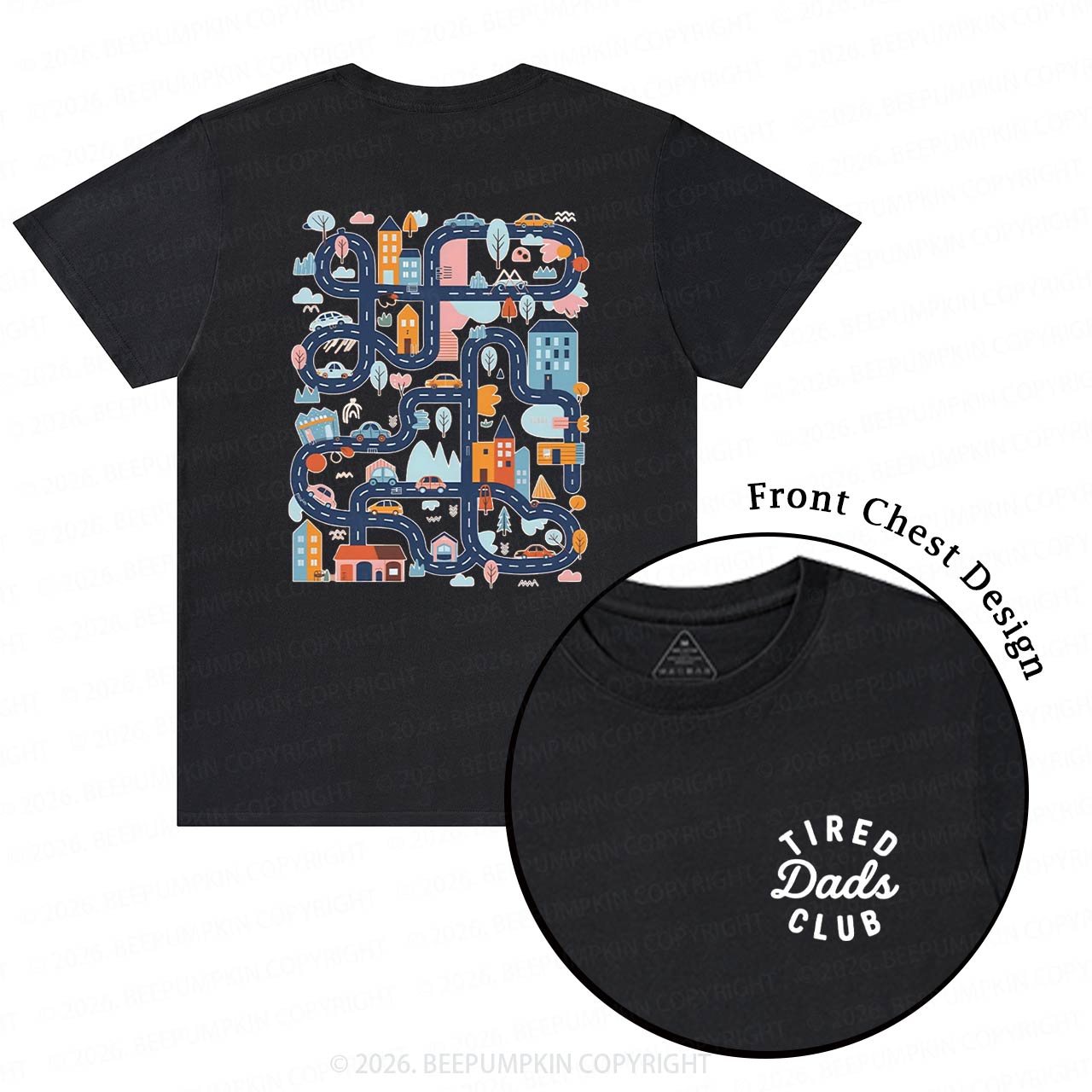 Tired Dads Club Play Cars On Dads Back T-Shirts