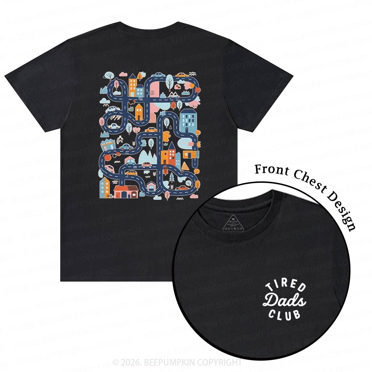 Tired Dads Club Play Cars On Dads Back T-Shirts