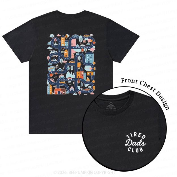 Tired Dads Club Play Cars On Dads Back T-Shirts