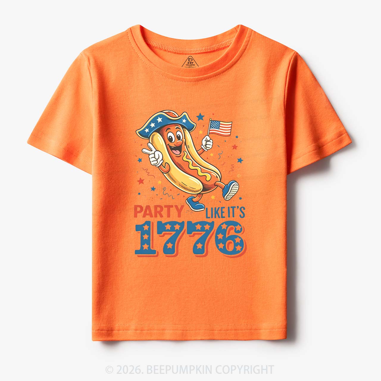 Party Like It's 1776 4th Of July Hot Dog Toddler&Kid's Tees