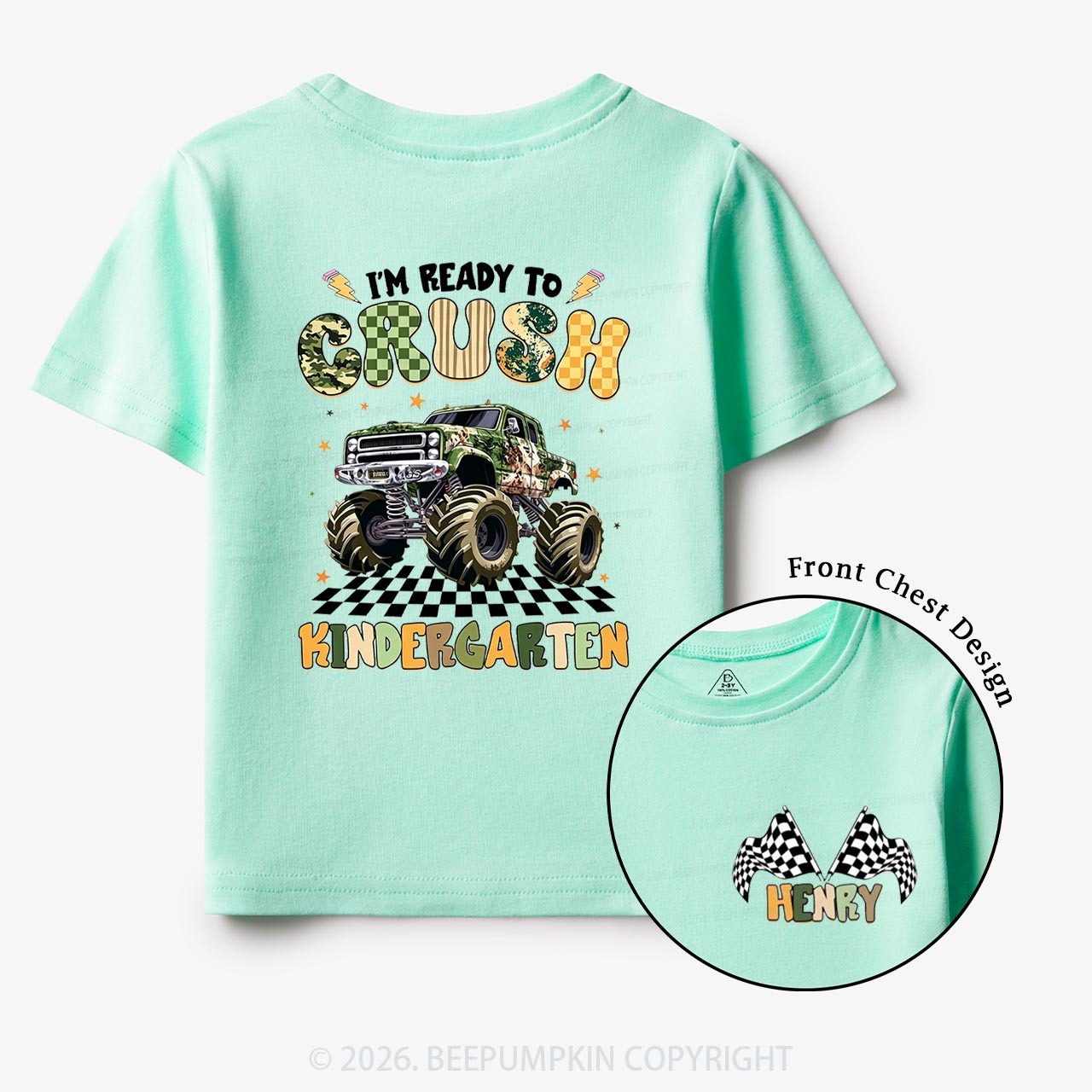 Personalized Ready To Crush Kindergarten Back to School Toddler&Kids Shirts