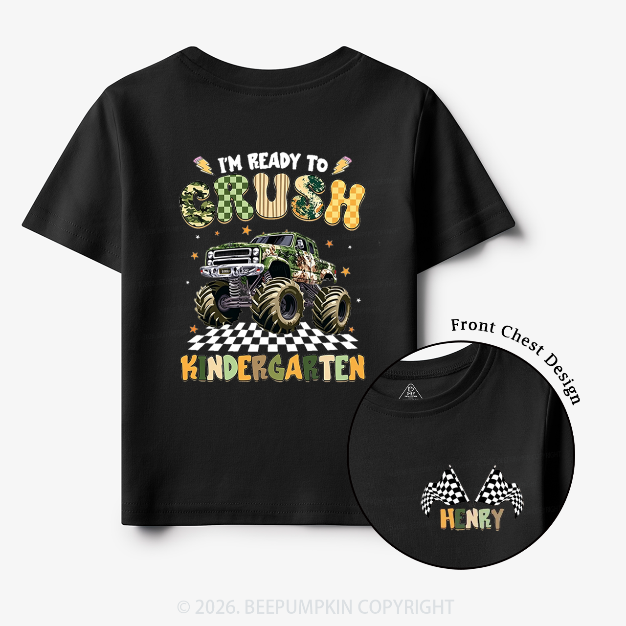 Personalized Ready To Crush Kindergarten Back to School Toddler&Kids Shirts