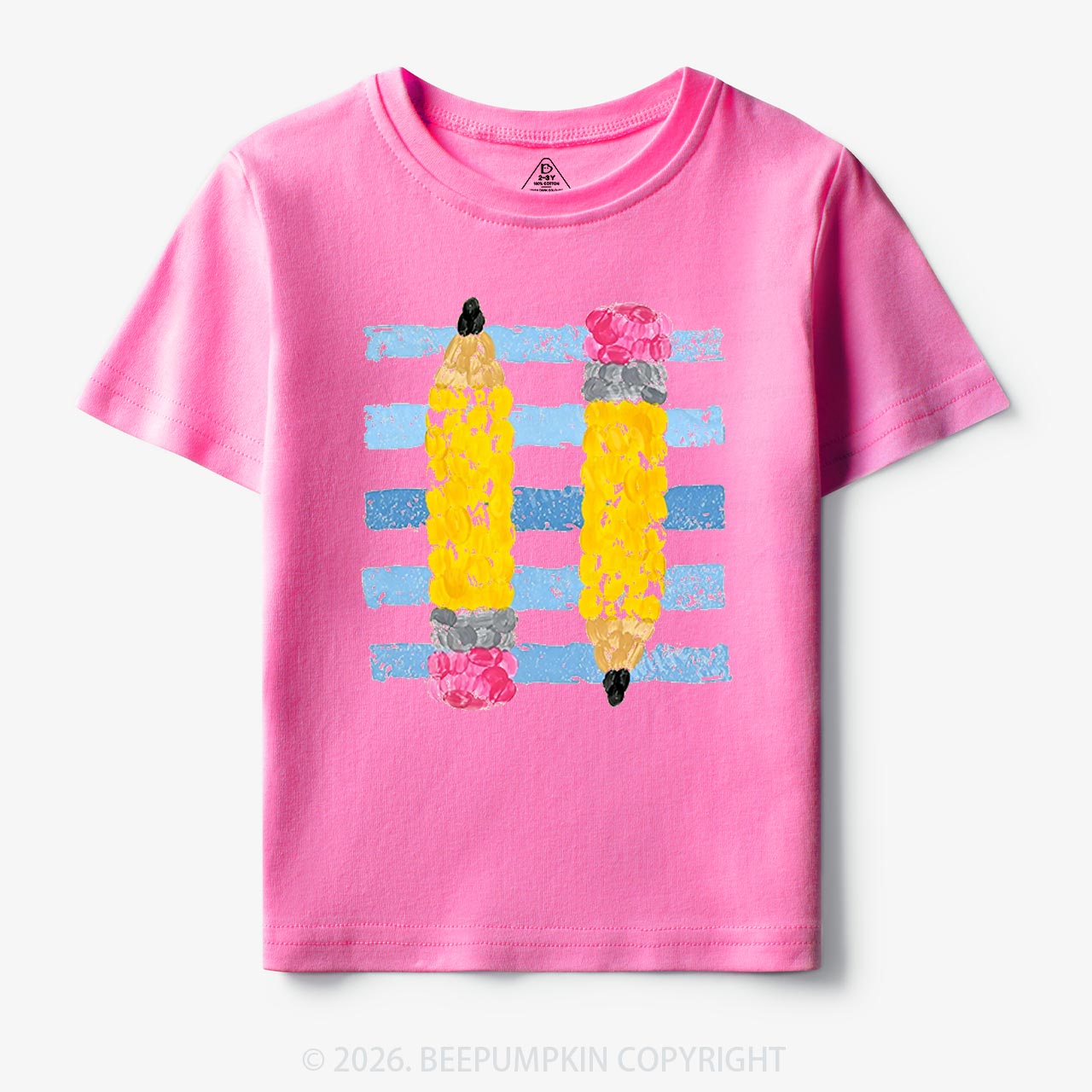 Coastal Pencil Stripes Back To School Toddler&Kids Shirts