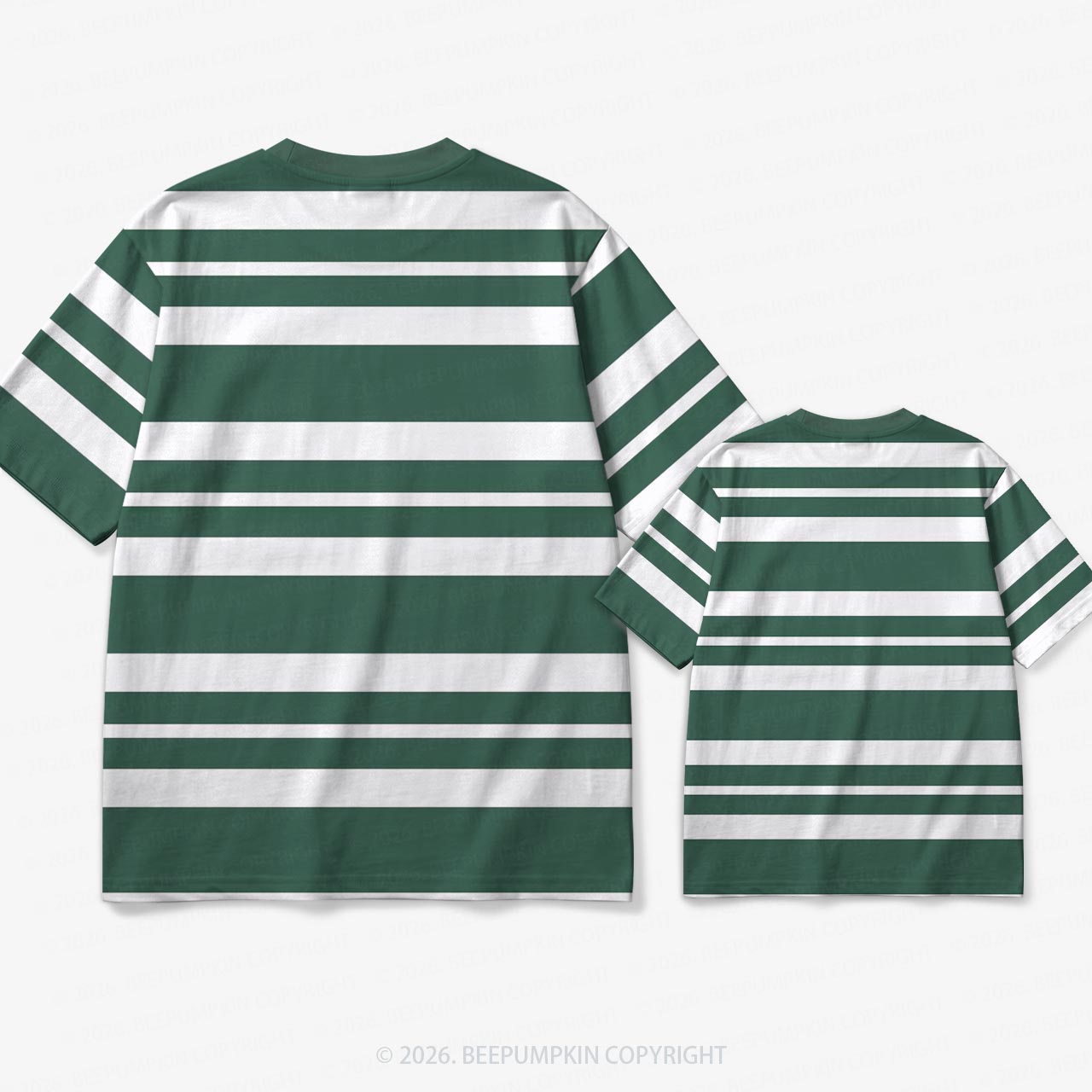 Retro Forest Stripe Family Matching Ringer T-Shirt