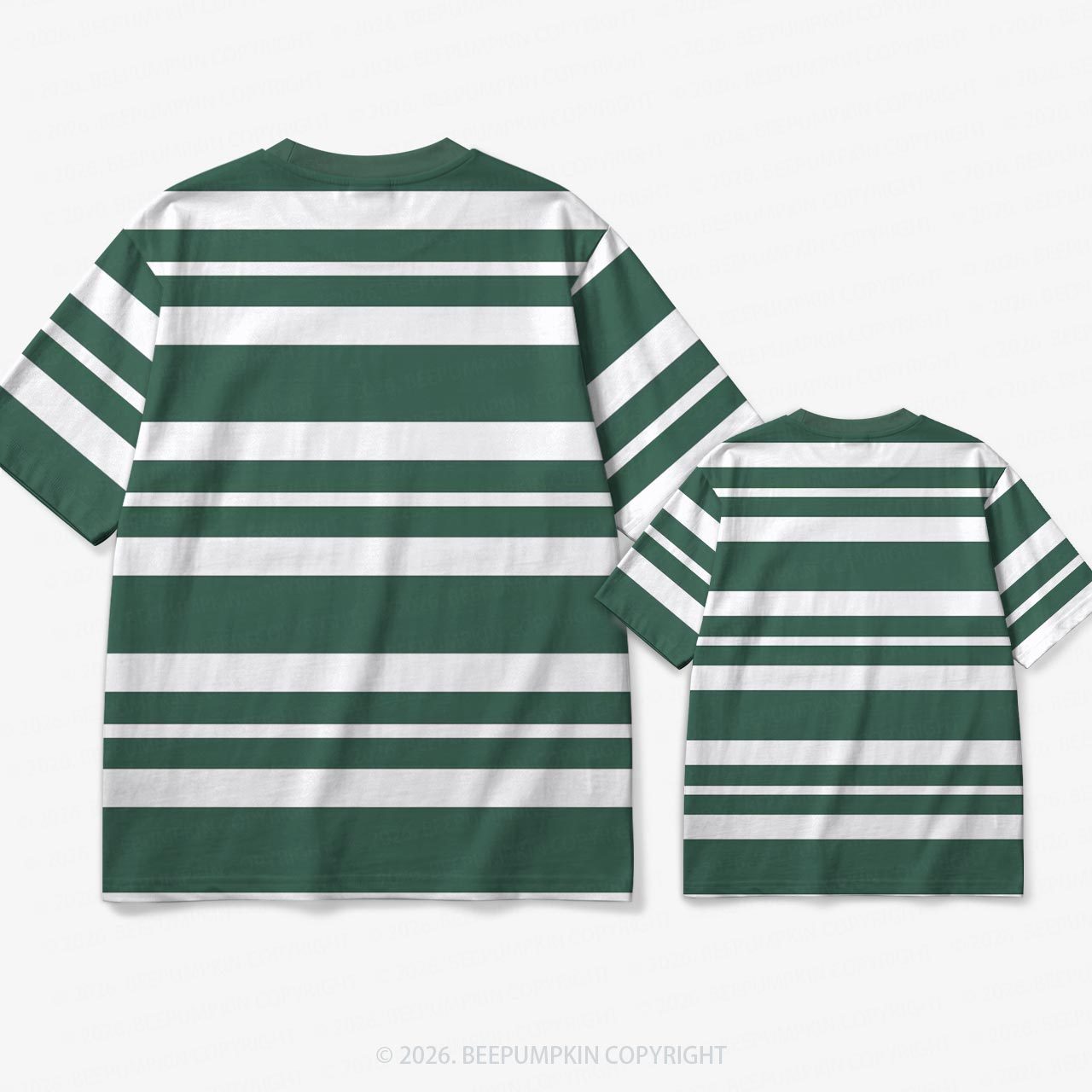 Retro Forest Stripe Family Matching Ringer T-Shirt