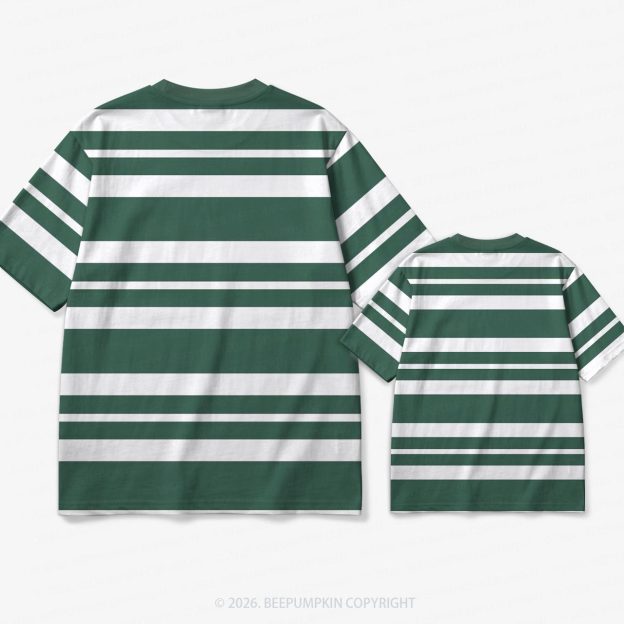 Retro Forest Stripe Family Matching Ringer T-Shirt