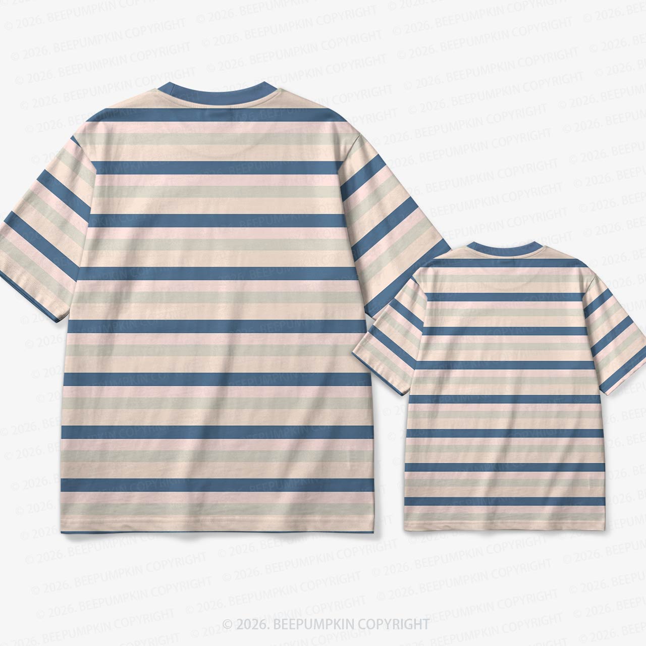 Retro Sandy Shore Stripe Family Matching Ringer T-Shirt