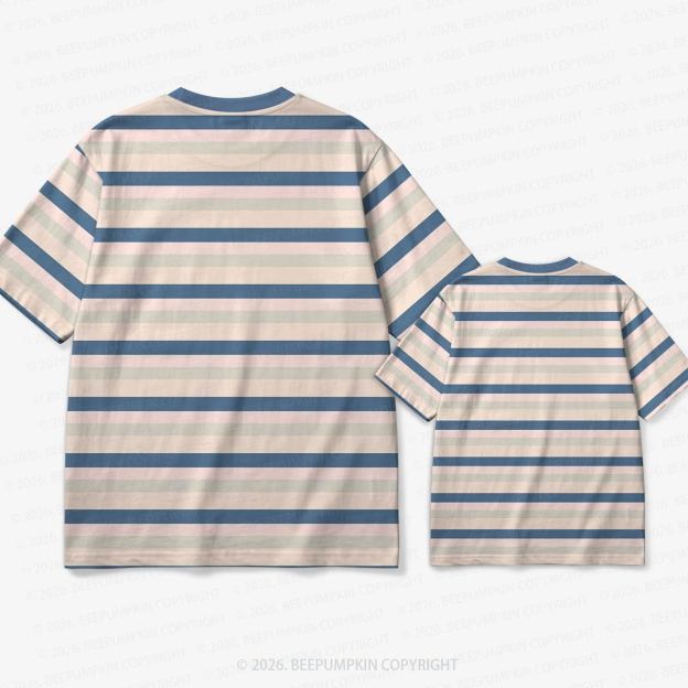 Retro Sandy Shore Stripe Family Matching Ringer T-Shirt