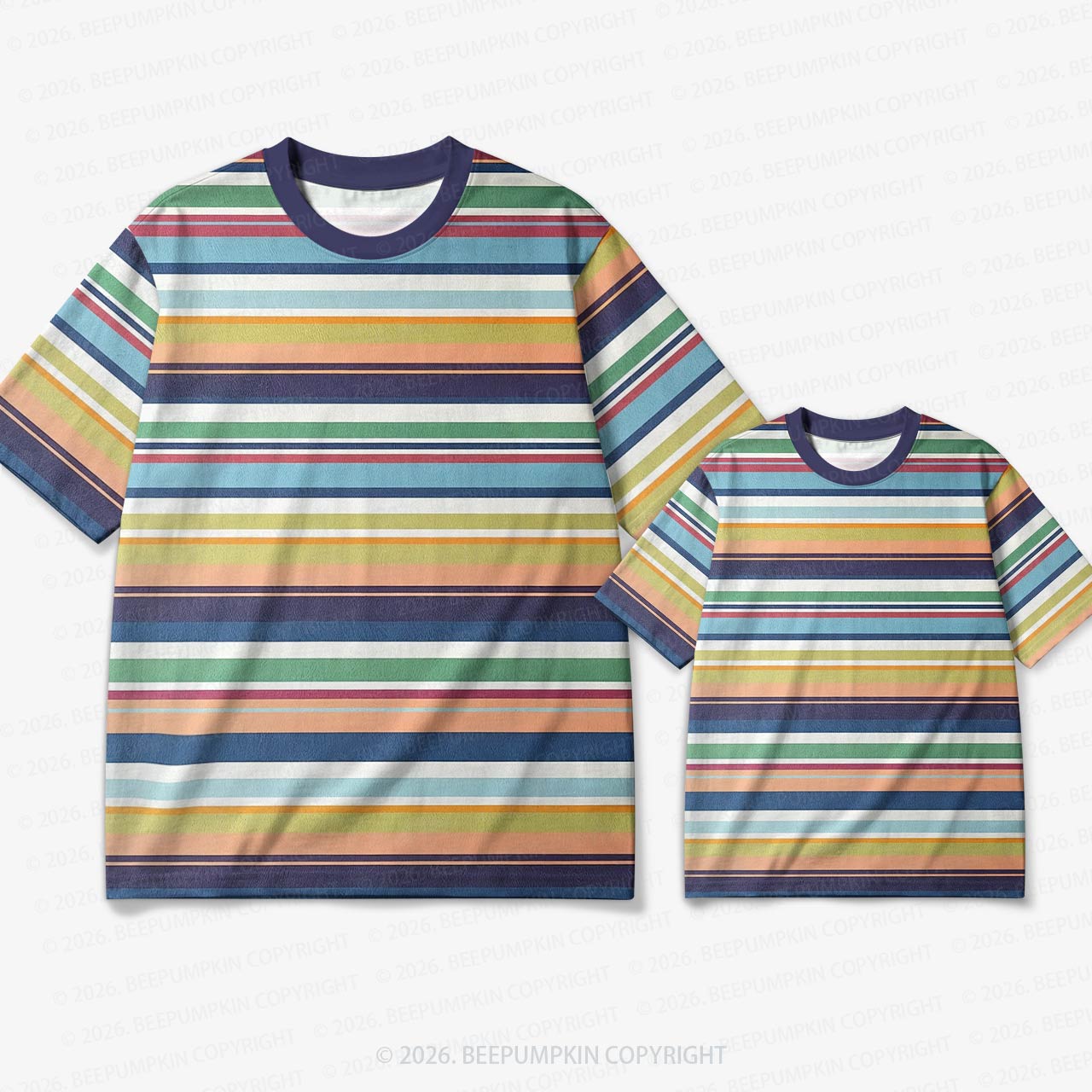 Retro Twilight Soda Stripe Family Matching Ringer T-Shirt