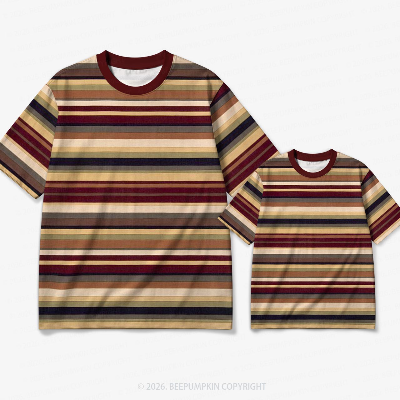 Retro Autumn Cider Stripe Family Matching Ringer T-Shirt