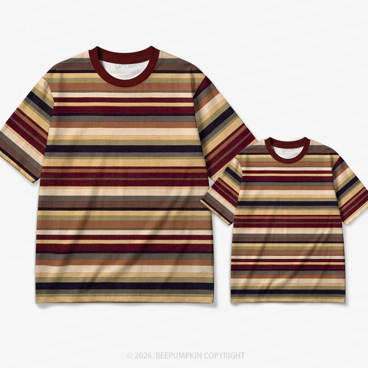 Retro Autumn Cider Stripe Family Matching Ringer T-Shirt