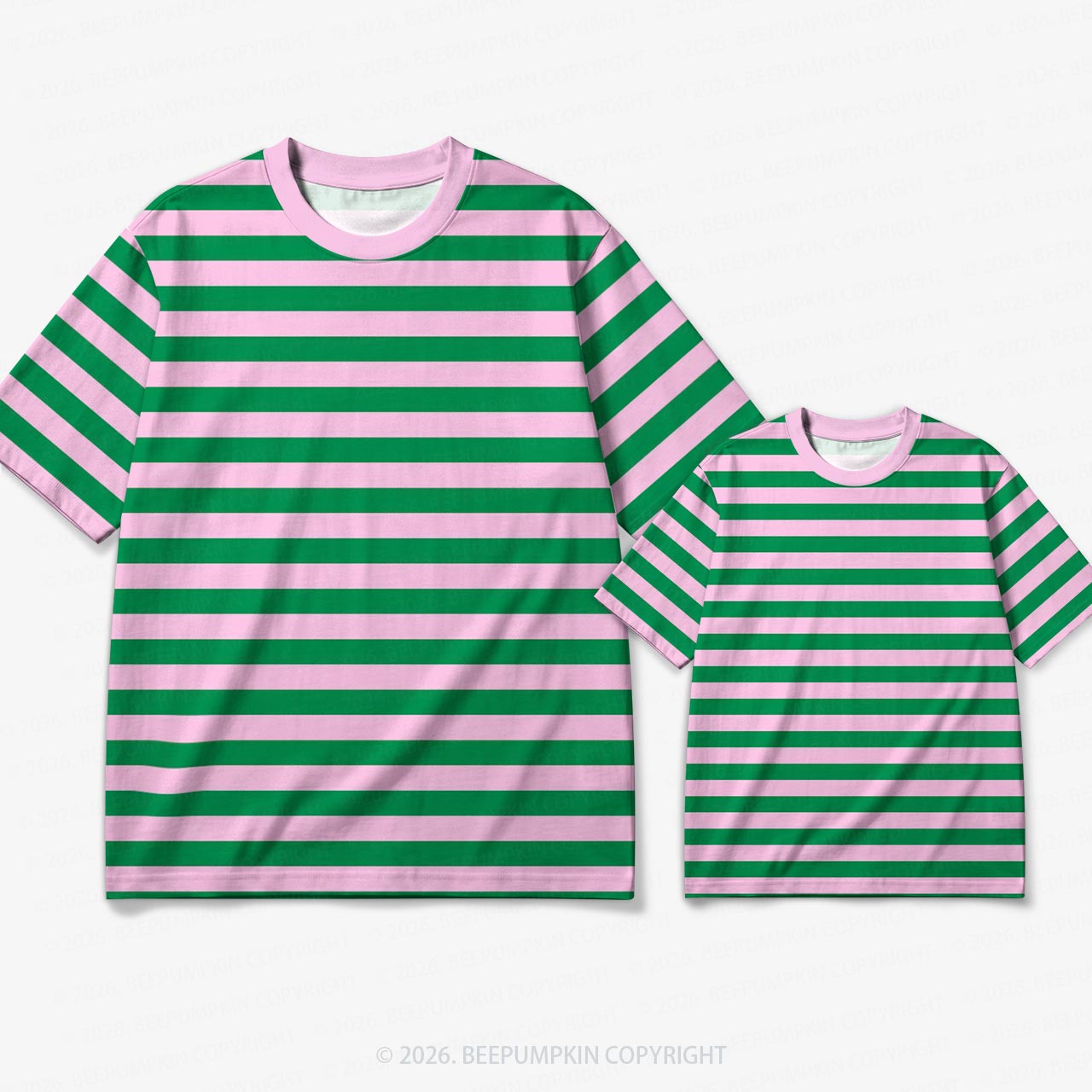Retro Watermelon Sugar Stripe Family Matching Ringer T-Shirt