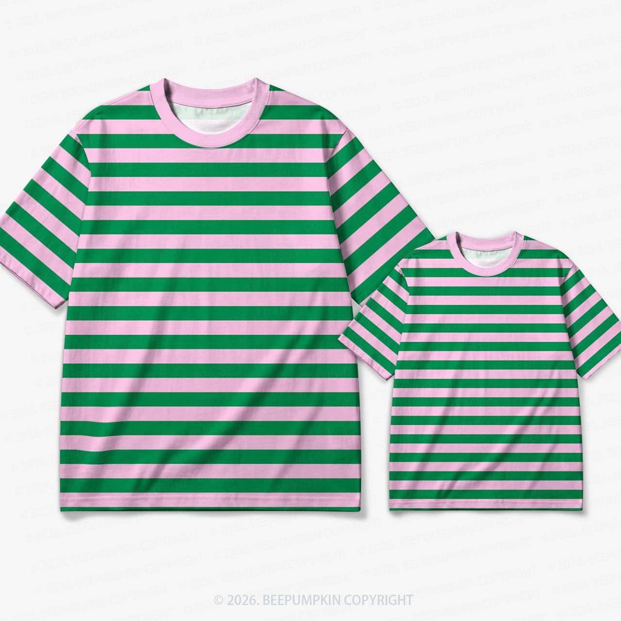 Retro Watermelon Sugar Stripe Family Matching Ringer T-Shirt