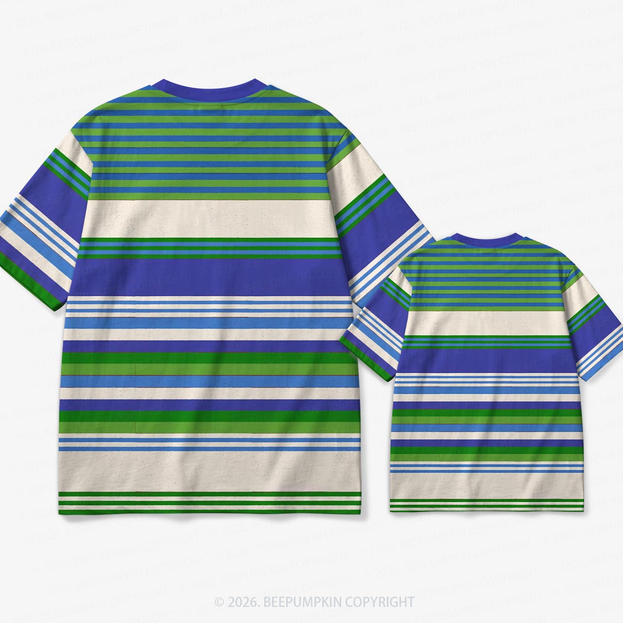 Retro Lake Breeze Stripe Family Matching Ringer T-Shirt