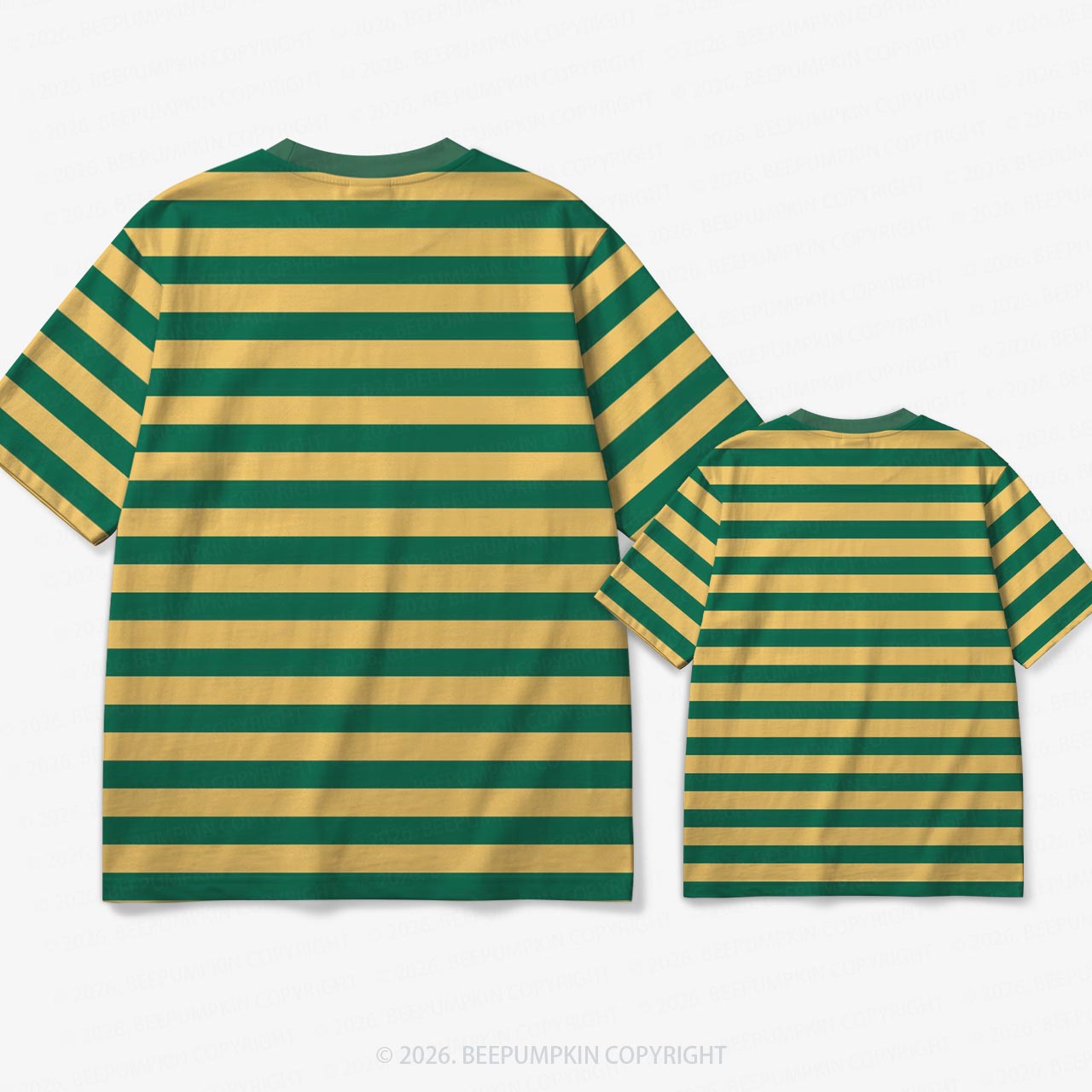 Retro Sunny Forest Stripe Family Matching Ringer T-Shirt