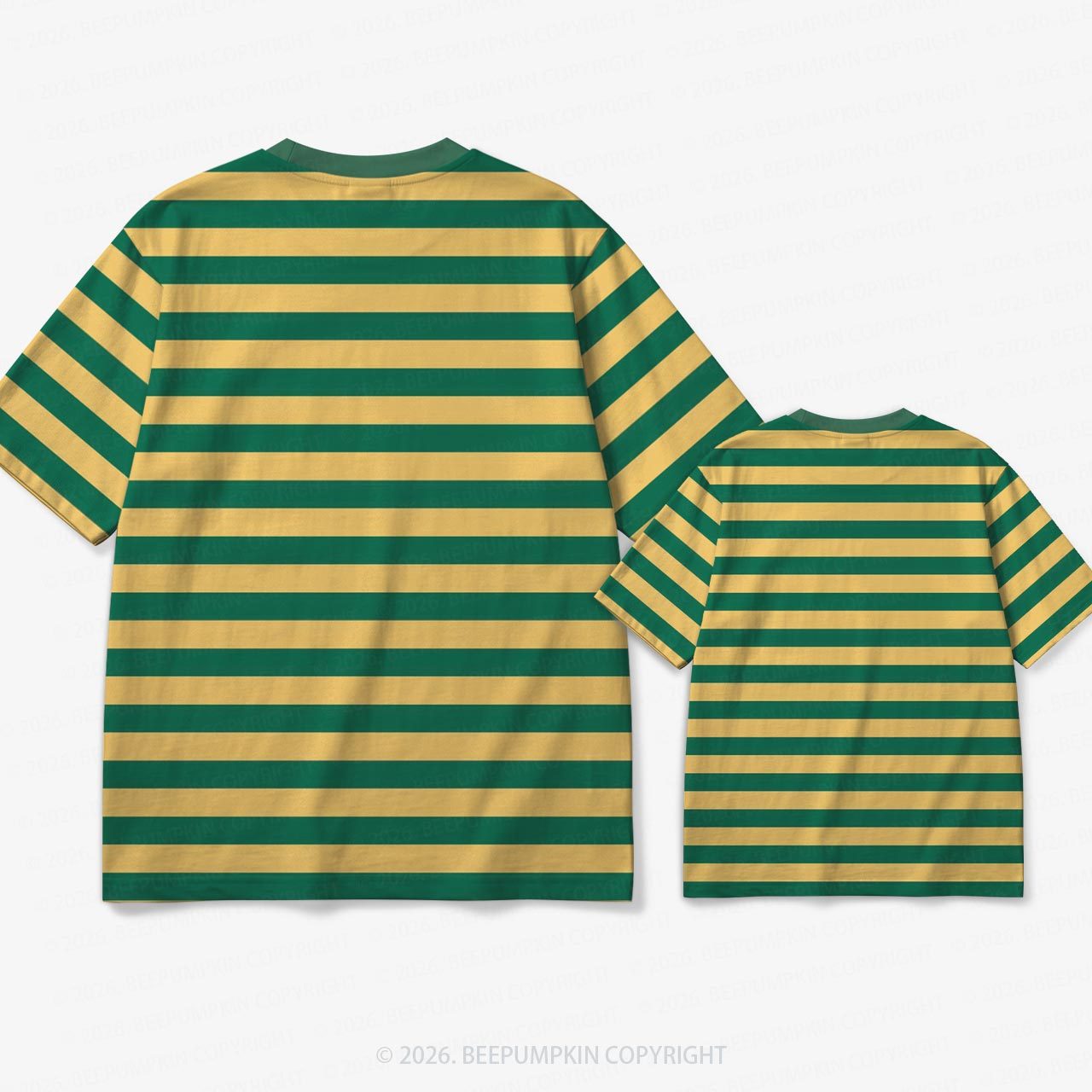 Retro Sunny Forest Stripe Family Matching Ringer T-Shirt