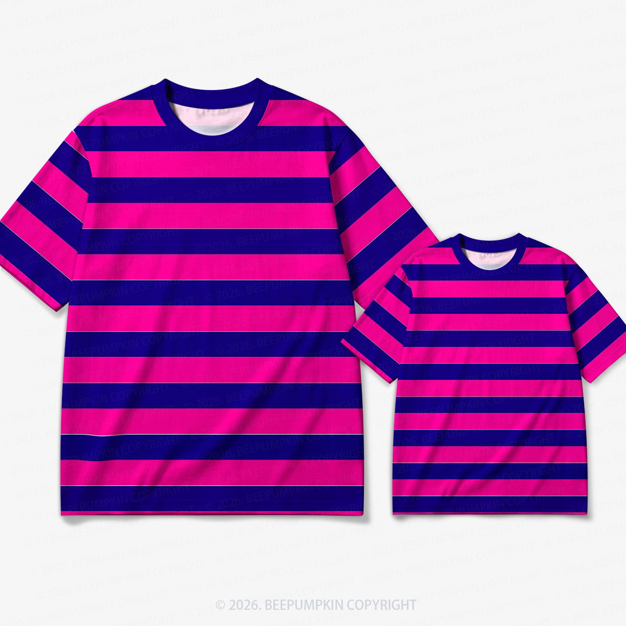 Retro Candy Stripe Family Matching Ringer T-Shirt