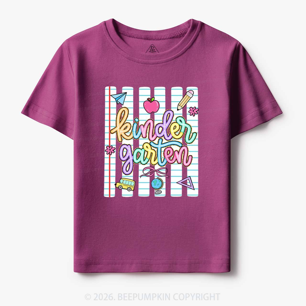 Personalized Colorful Striped Preppy Back To School Toddler&Kid's Tees