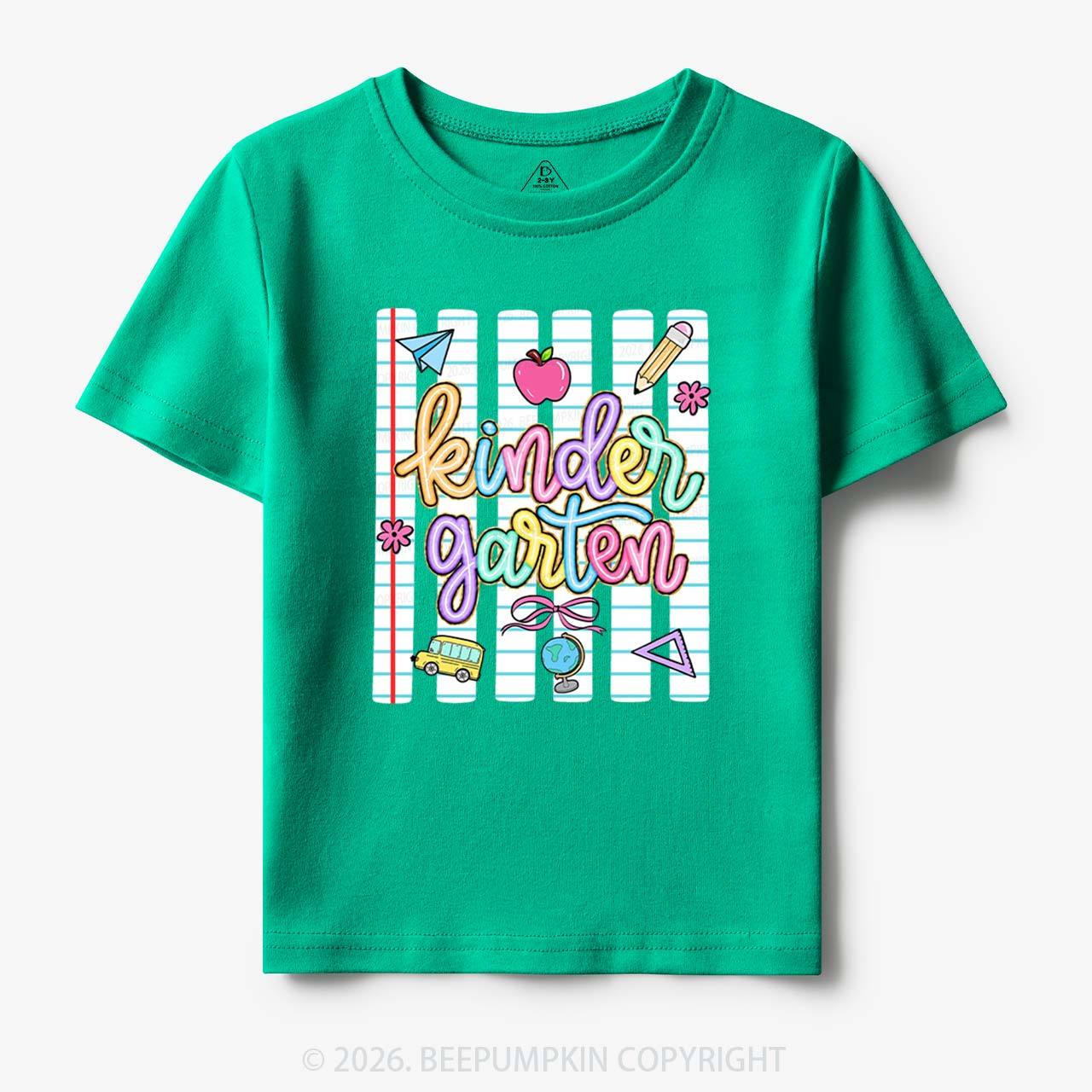 Personalized Colorful Striped Preppy Back To School Toddler&Kid's Tees