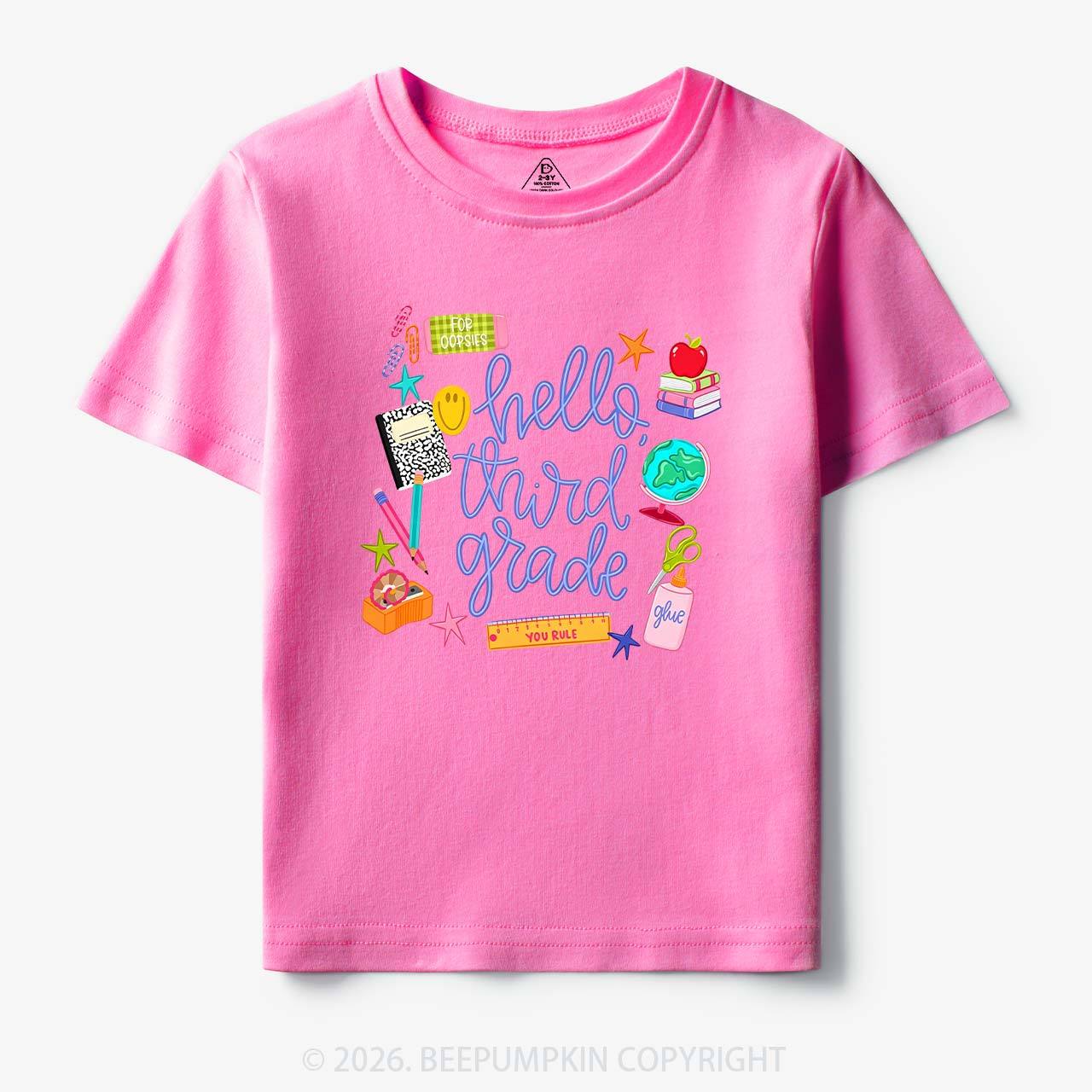 Personalized Cute Hello Grade Toddler&Kid's Tees