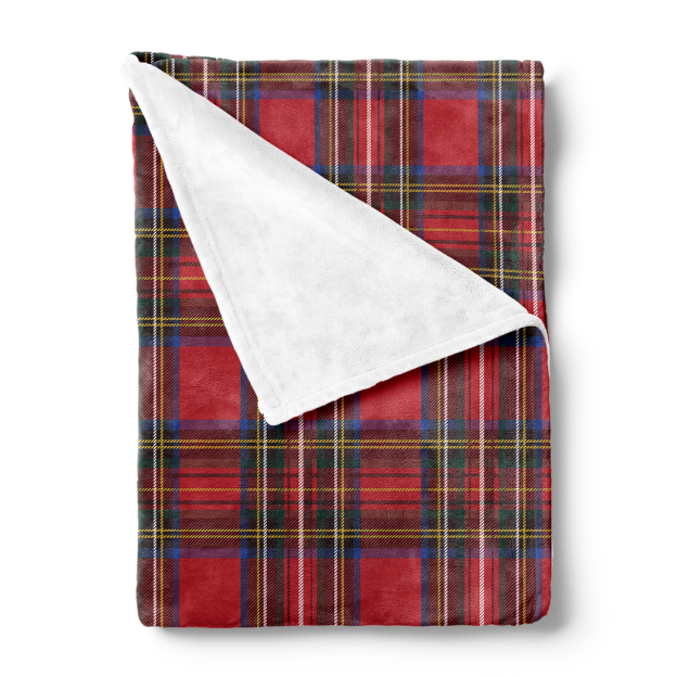  Quiet Dark Red Plaid Blanket-Warming Fireplace