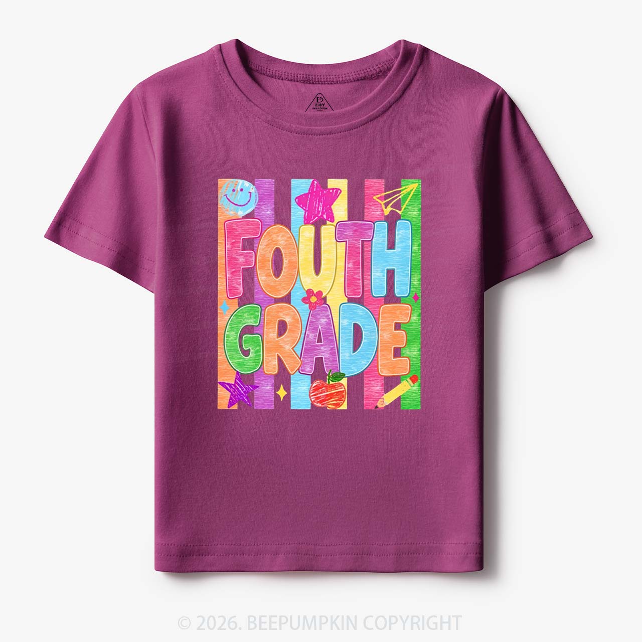 Personalized Crayon Colorful Drawn Striped Back To School Toddler&Kid's Tees