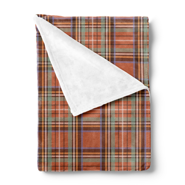 Refreshing Dark Orange Plaid Blanket-Orange Isle