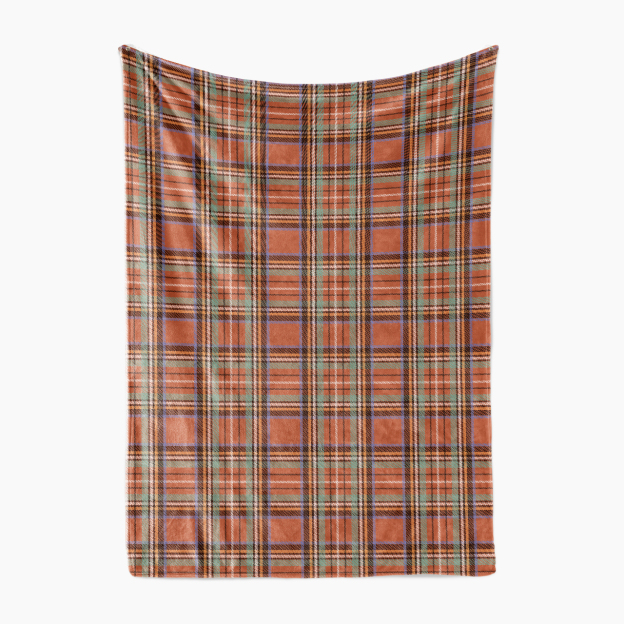 Refreshing Dark Orange Plaid Blanket-Orange Isle