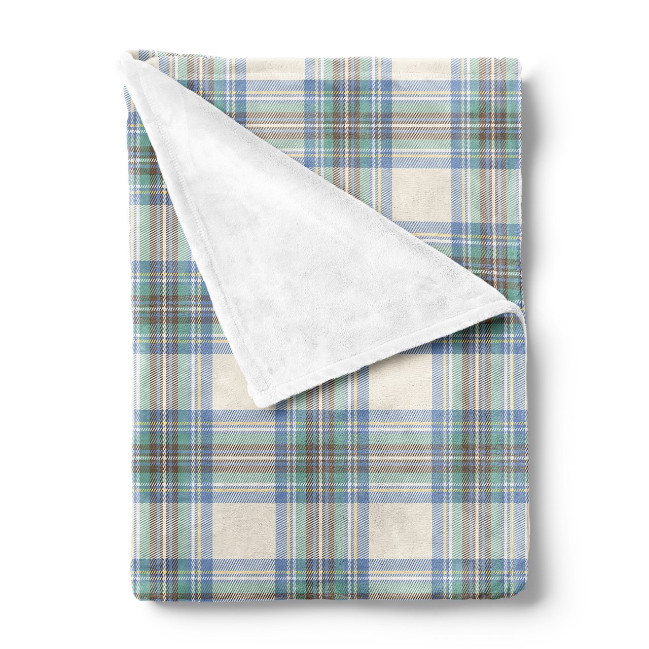 Refreshing Light Blue Plaid Blanket-Sea Salt Soda