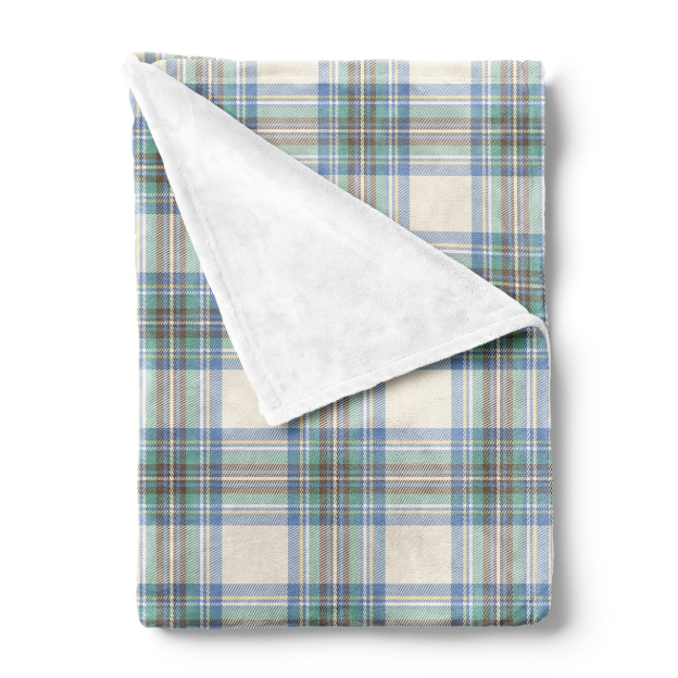 Refreshing Light Blue Plaid Blanket-Sea Salt Soda