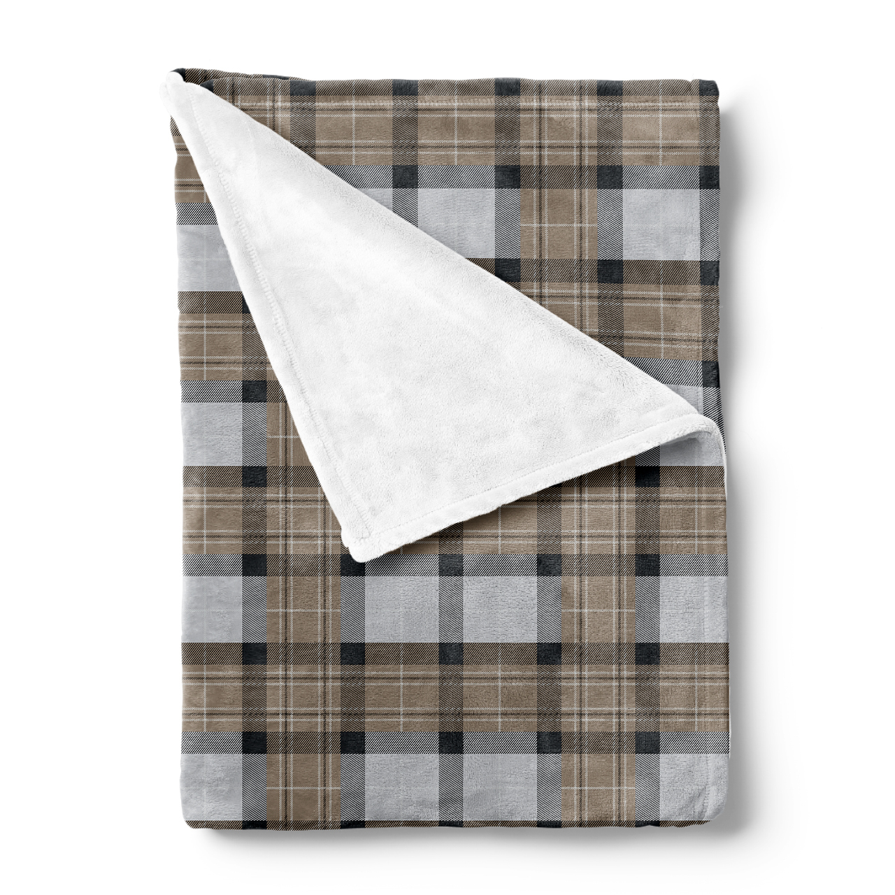 Relaxing Light Brown Plaid Blanket-Silky Cocoa